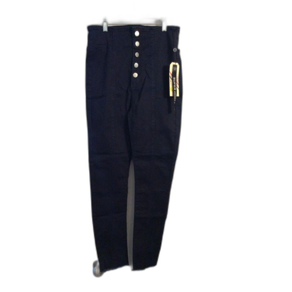 New NWT Denim Blvd Juniors size 7 High Waist Button Up Raw Hem Jeans - Picture 1 of 4